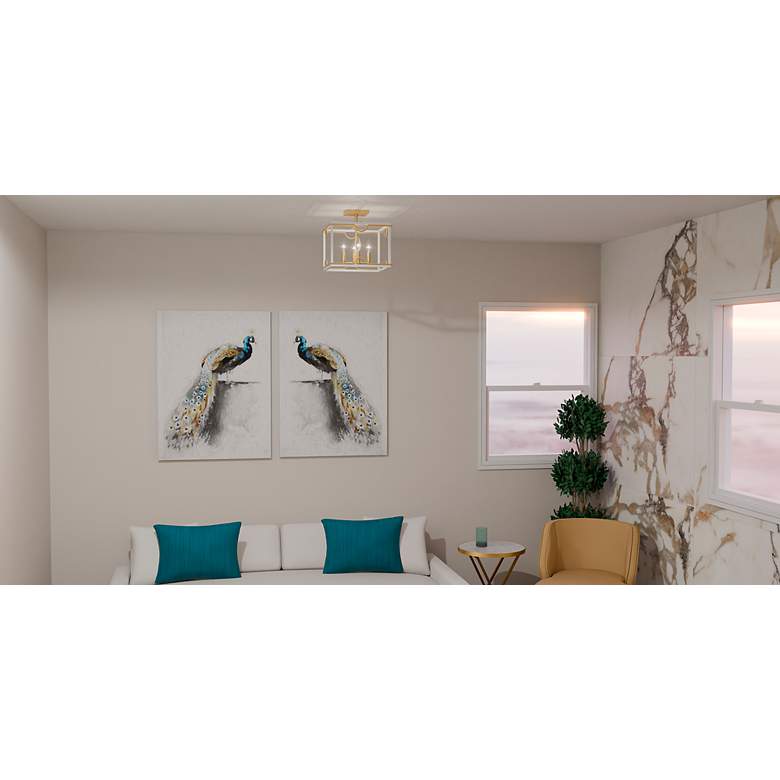 Image 3 Brinkman 4-Light Matte White Semi-Flush Mount Light more views