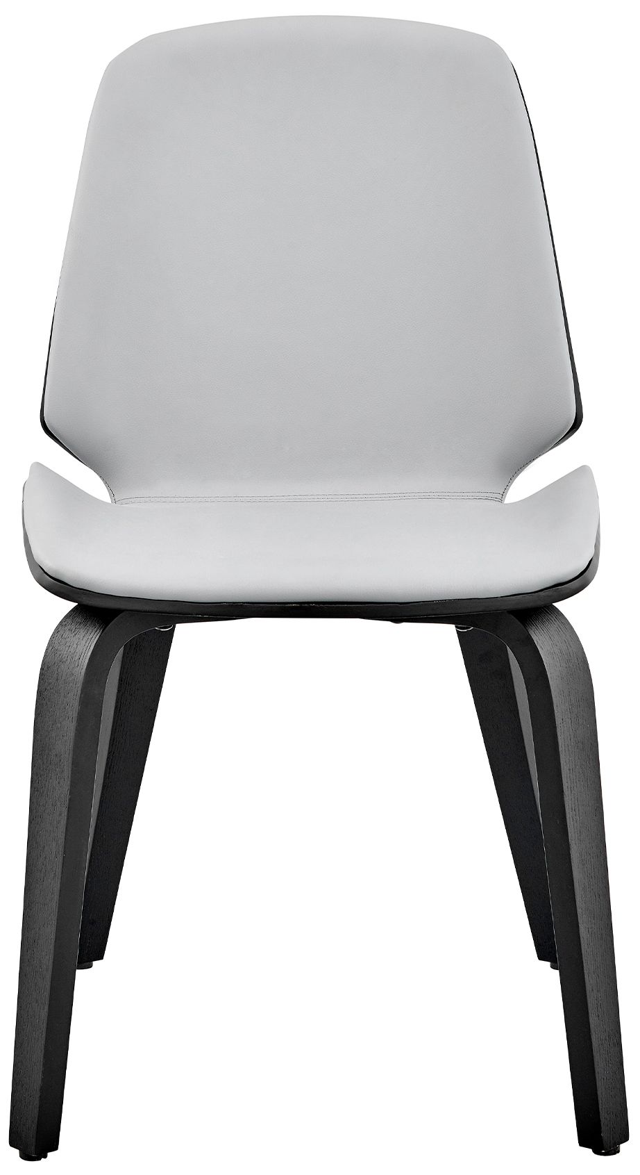 Image 2 Brinley Dining Accent Chair in Gray Faux Leather and Black Wood more views