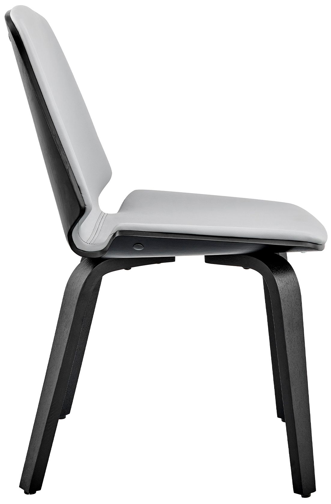 Image 3 Brinley Dining Accent Chair in Gray Faux Leather and Black Wood more views