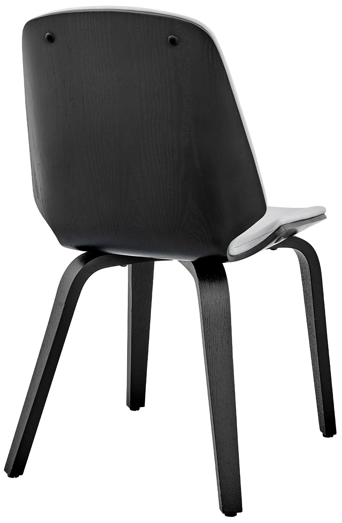 Image 4 Brinley Dining Accent Chair in Gray Faux Leather and Black Wood more views