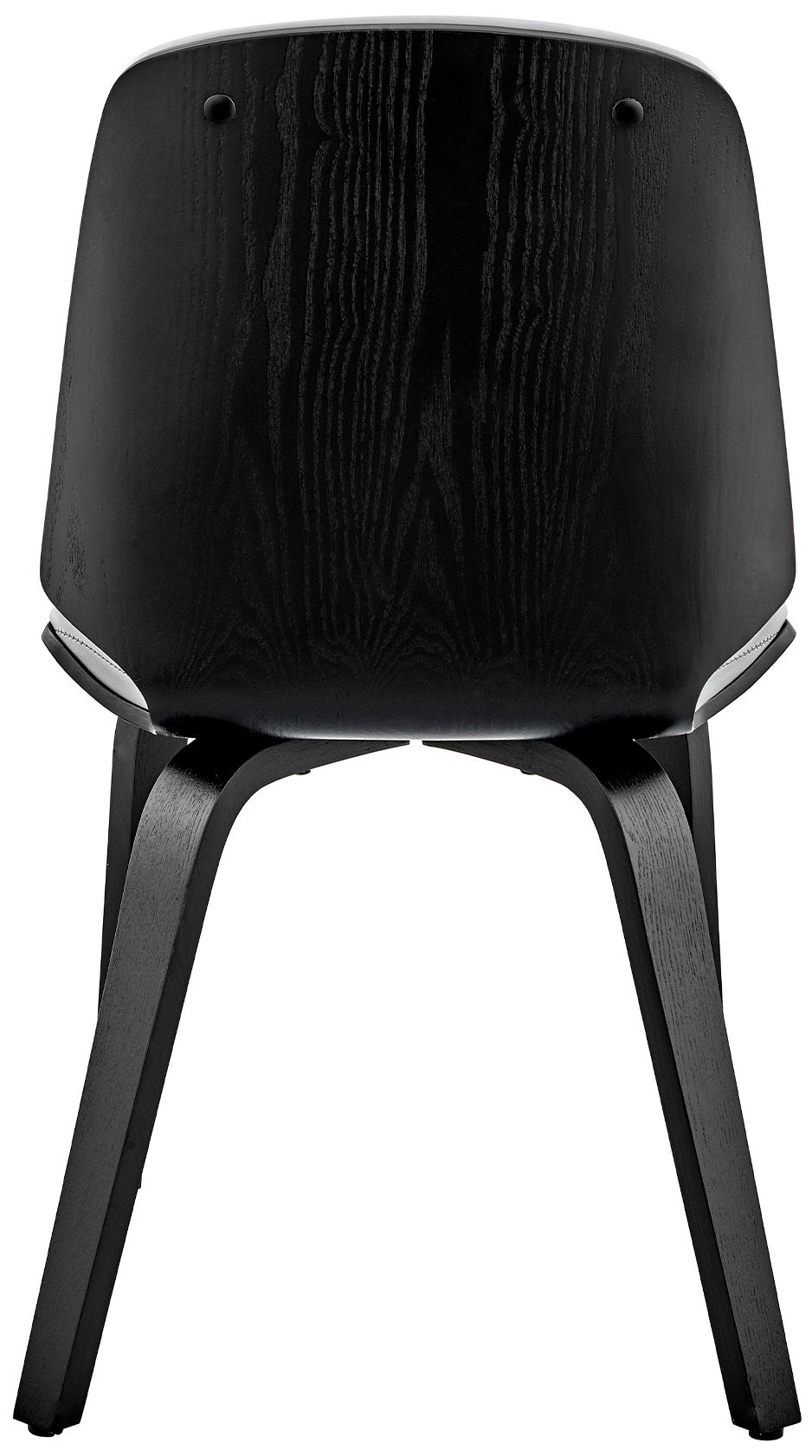 Image 5 Brinley Dining Accent Chair in Gray Faux Leather and Black Wood more views