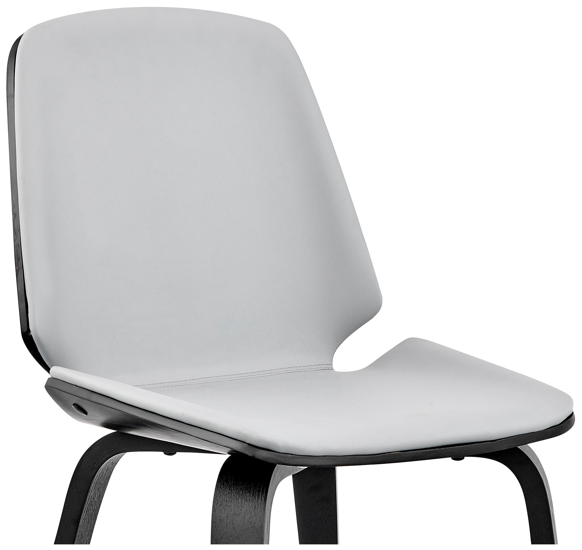 Image 6 Brinley Dining Accent Chair in Gray Faux Leather and Black Wood more views