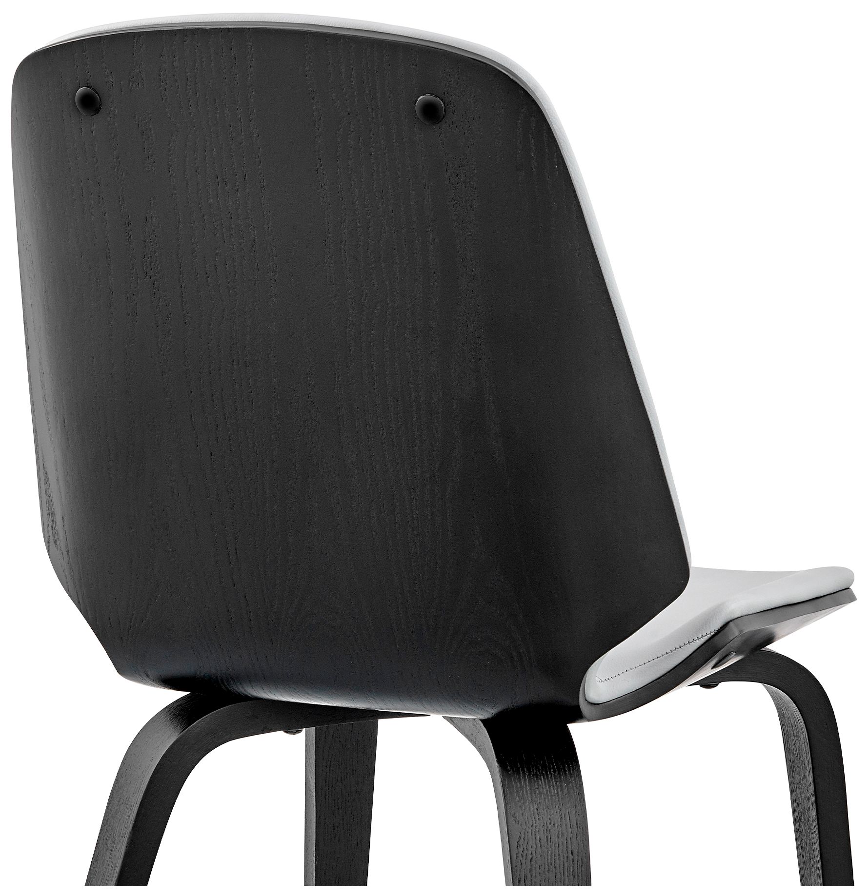 Image 7 Brinley Dining Accent Chair in Gray Faux Leather and Black Wood more views