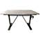 Brio Aged Iron Base Natural Driftwood Top Sit or Standing Adjustable Desk