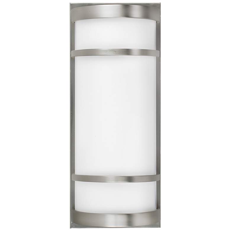 Image 2 Brio LED Sconce - Satin Nickel Finish - White Acrylic Shade more views