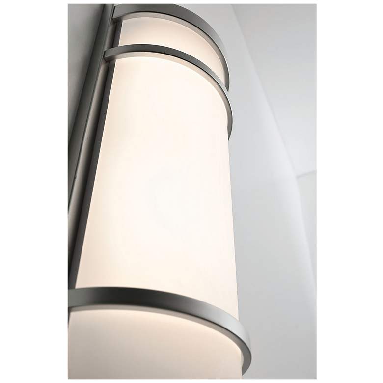 Image 4 Brio LED Sconce - Satin Nickel Finish - White Acrylic Shade more views