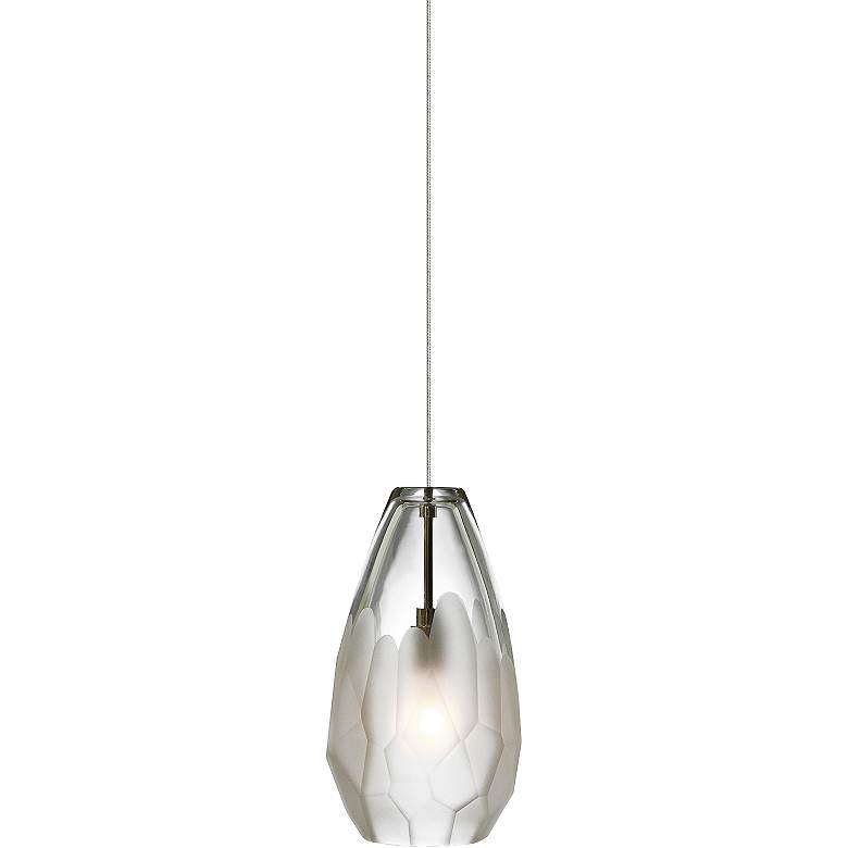 Image 1 Briolette 4 1/3" Wide Satin Nickel Freejack Mini Pendant
