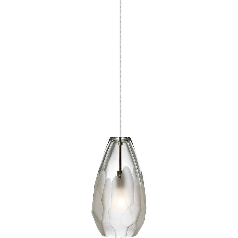 Image 1 Briolette 4 1/3 inch Wide Satin Nickel Freejack Mini Pendant