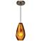 Briolette FSJ 4 1/4" Wide Amber Glass Mini Pendant