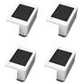 Brione 2"W White Solar-Powered LED Deck Lights Set of 4