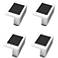 Brione 2"W White Solar-Powered LED Deck Lights Set of 4