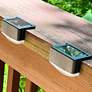 Brione Cordless 2" Black Finish Solar-Powered LED Deck Lights Set of 4