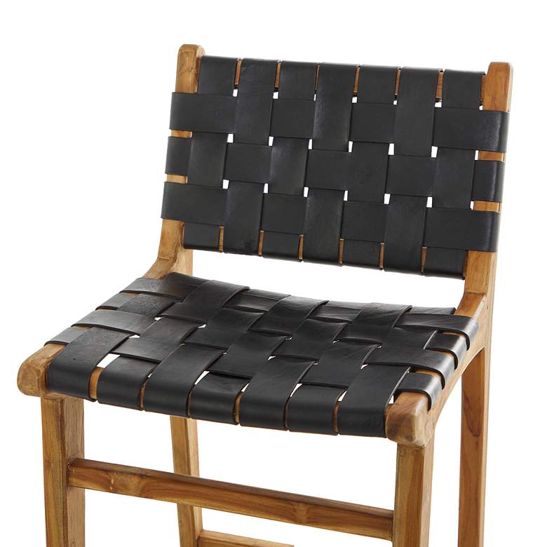 Image 3 Briones 29" Black Genuine Leather Bar Stool more views