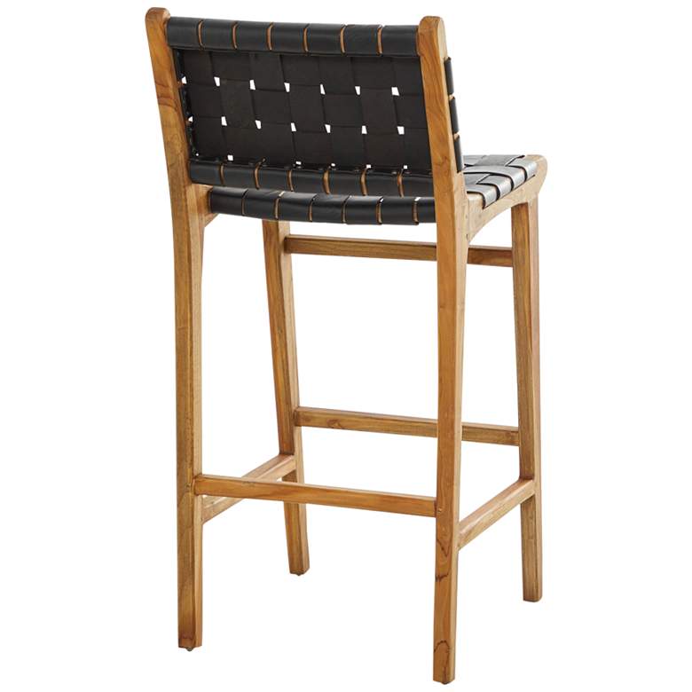 Image 6 Briones 29" Black Genuine Leather Bar Stool more views