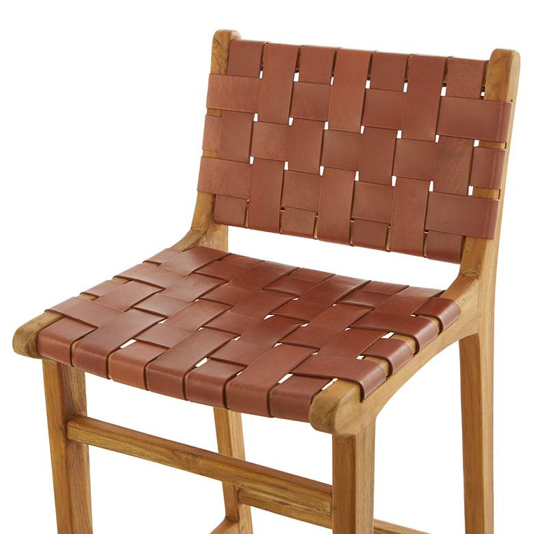 Image 3 Briones 29" Brown Genuine Leather Bar Stool more views