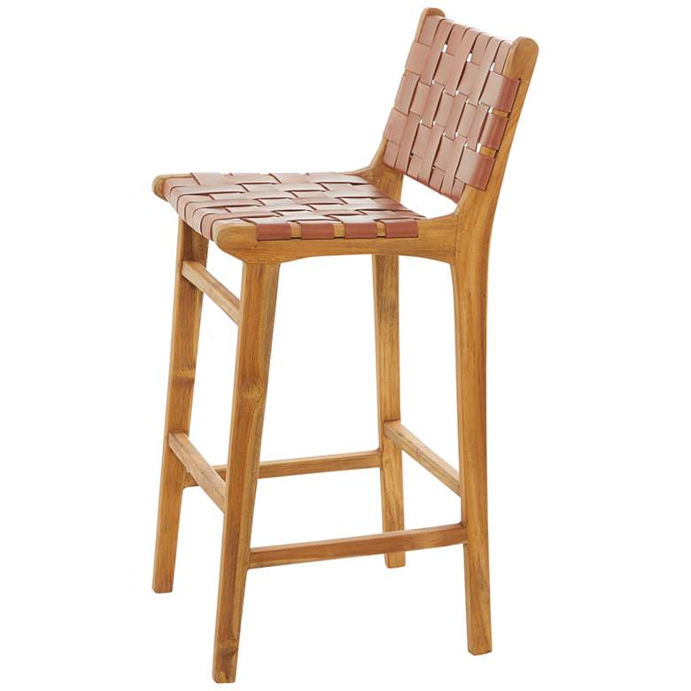 Image 4 Briones 29" Brown Genuine Leather Bar Stool more views