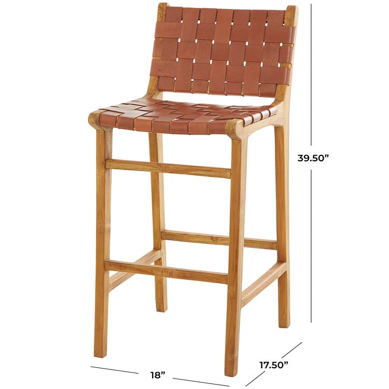 Image 7 Briones 29" Brown Genuine Leather Bar Stool more views