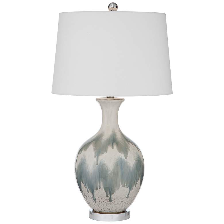 Image 2 Briony Gray and White Glaze Ceramic Table Lamp