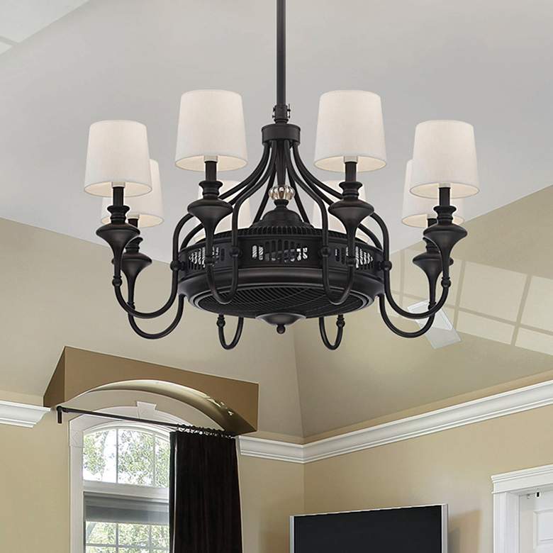 Image 2 Brisa 8-Light Fan D'Lier in English Bronze