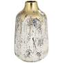 3_Brisbane 11 1/2" High Matte Gold and Gray Decorative Vase