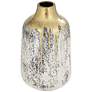 5_Brisbane 11 1/2" High Matte Gold and Gray Decorative Vase more views