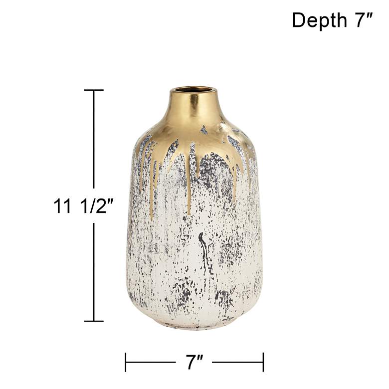 Image 7 Brisbane 11 1/2" High Matte Gold and Gray Decorative Vase more views
