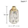 7_Brisbane 11 1/2" High Matte Gold and Gray Decorative Vase more views