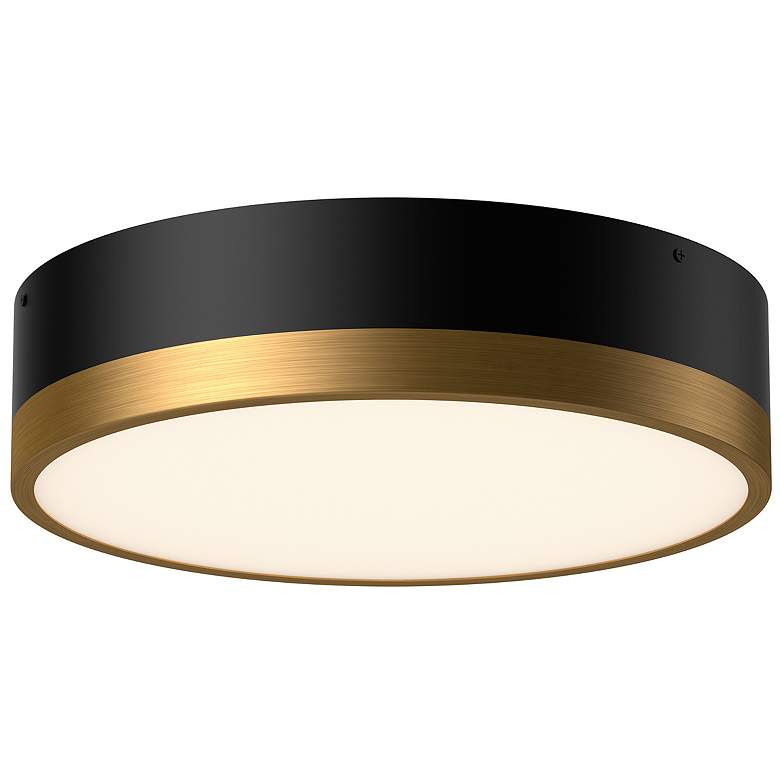 Image 1 Brisbane 16" Wide Matte Black and Aged Brass Ceiling Light