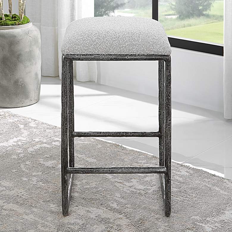 Image 4 Brisbane 26" Ivory Boucle Fabric Counter Stool more views
