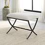 1_Brisby 24" Wide Ivory and Warm Gray Boucle Fabric Bench
