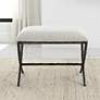 3_Brisby 24" Wide Ivory and Warm Gray Boucle Fabric Bench more views