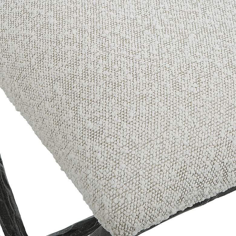 Image 6 Brisby 24" Wide Ivory and Warm Gray Boucle Fabric Bench more views