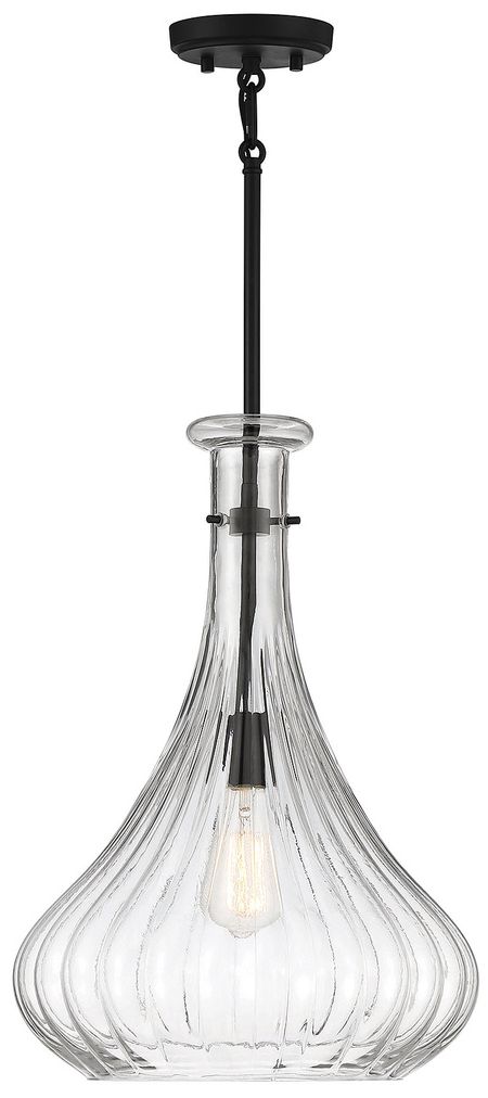 Image 2 Bristo 1-Light Pendant in Matte Black