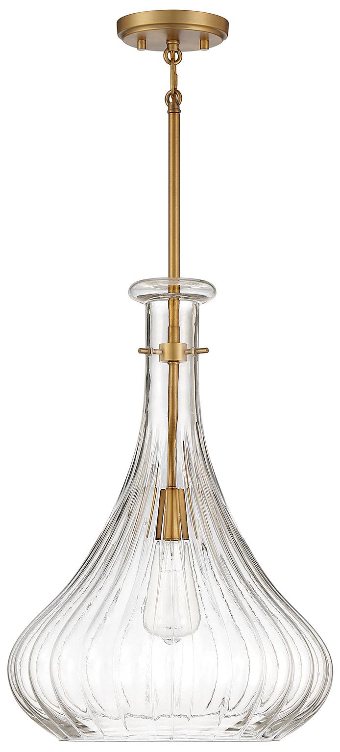 Image 2 Bristo 1-Light Pendant in Warm Brass more views
