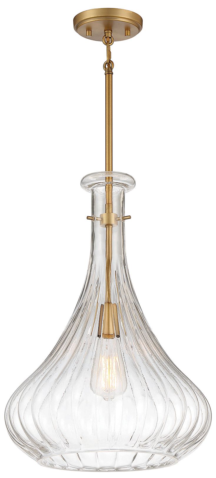 Image 3 Bristo 1-Light Pendant in Warm Brass more views