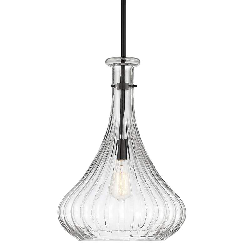 Image 2 Bristo 14" Wide Matte Black Metal Pendant Light