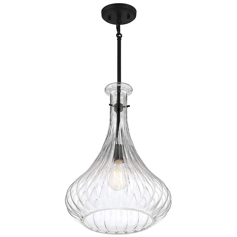Image 5 Bristo 14" Wide Matte Black Metal Pendant Light more views
