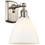 Bristol 10 1/2"H Brushed Satin Nickel and White Wall Sconce
