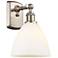 Bristol 10 1/2"H Brushed Satin Nickel LED Sconce w/ White Glass