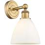 1_Bristol 11 3/4" High Brushed Brass White Glass Wall Sconce