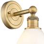 2_Bristol 11 3/4" High Brushed Brass White Glass Wall Sconce more views