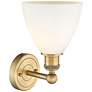 3_Bristol 11 3/4" High Brushed Brass White Glass Wall Sconce more views