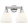 1_Bristol 11 3/4"H Polished Nickel and White 2-Light Sconce