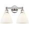 Bristol 11 3/4"H Polished Nickel and White 2-Light Sconce