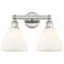 Bristol 11 3/4"H Polished Nickel and White 2-Light Sconce