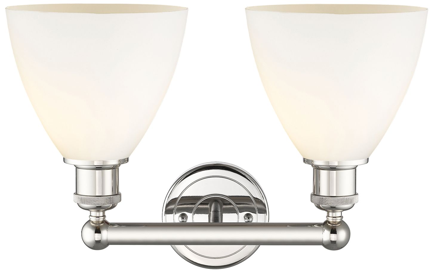 Image 2 Bristol 11 3/4"H Polished Nickel and White 2-Light Sconce more views