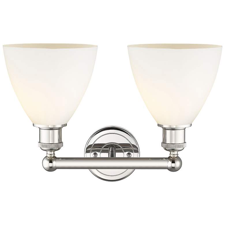 Image 2 Bristol 11 3/4"H Polished Nickel and White 2-Light Sconce more views