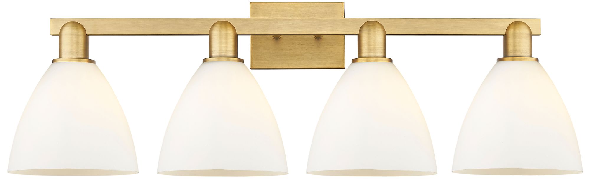 Bristol 11"H 4-Light Brushed Brass Bath Vanity Light w/ Matte White Shade