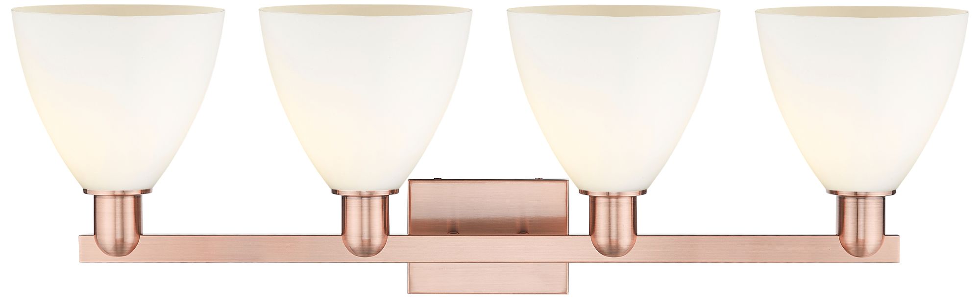 Image 2 Bristol 11" High 4-Light Copper Bath Vanity Light w/ Matte White Shade more views