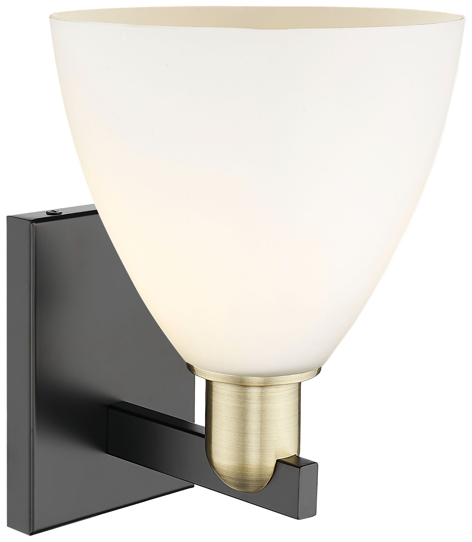 Image 2 Bristol 11" High Black Antique Brass Sconce w/ Matte White Shade more views